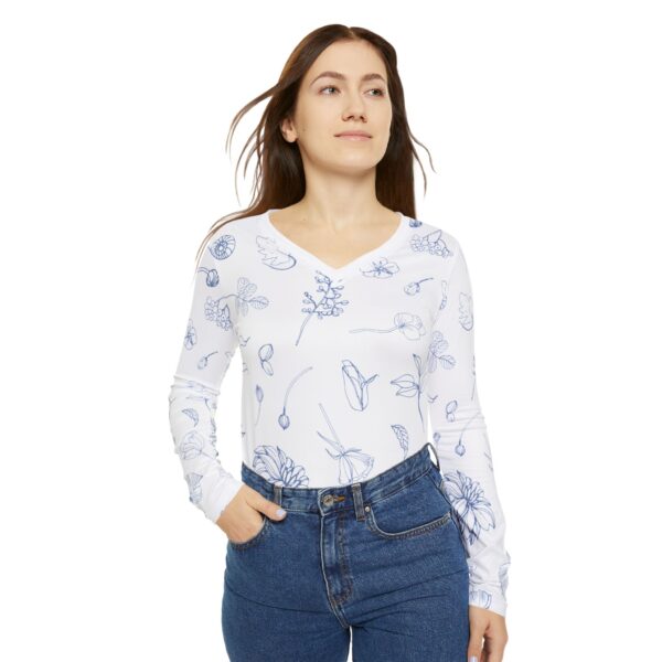 Floral Print V-Neck Shirt for Women, Casual Tops for Spring, Perfect for Valentine's Day, Mother's Day Gift, Everyday Wear, Women's Fashion - Image 4