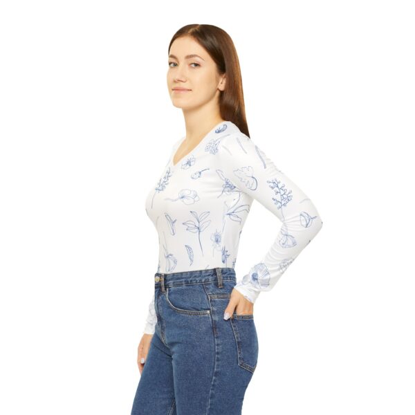 Floral Print V-Neck Shirt for Women, Casual Tops for Spring, Perfect for Valentine's Day, Mother's Day Gift, Everyday Wear, Women's Fashion - Image 3