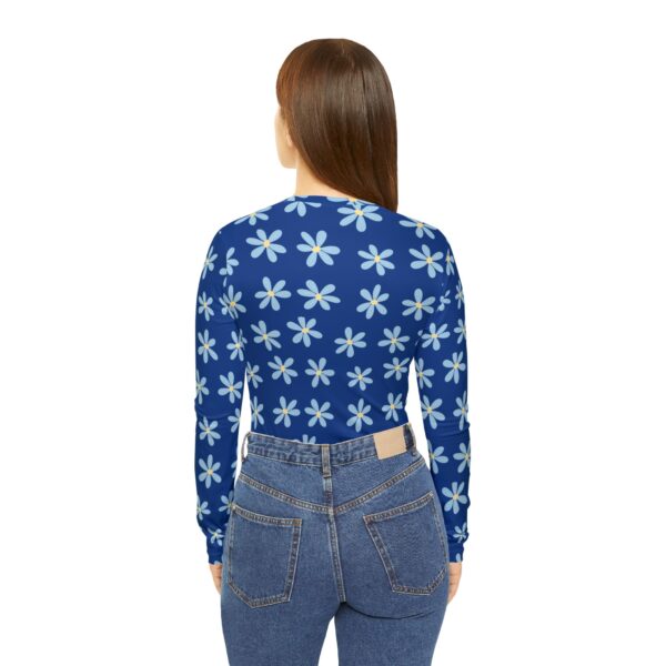 Floral Print Women's Long Sleeve V-neck Shirt, Cute Spring Blouse, Casual Floral Top, Mother's Day Gift, Everyday Wear - Image 3